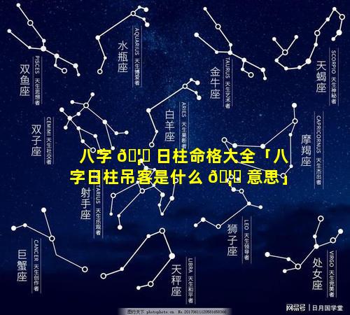 八字 🦊 日柱命格大全「八字日柱吊客是什么 🦉 意思」